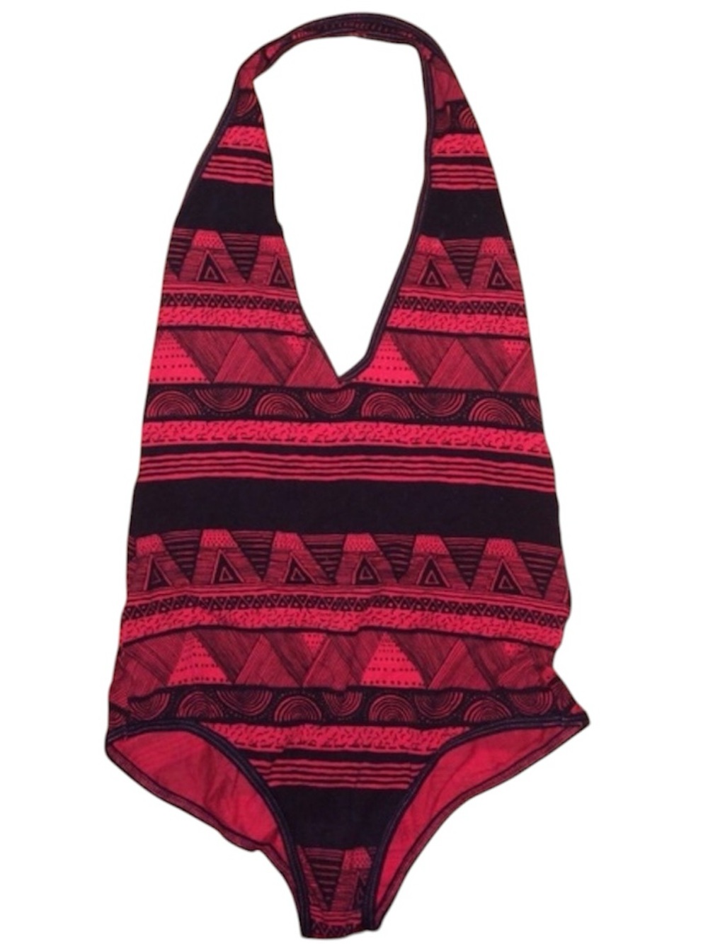 American Apparel Red & Black Tribal Bodysuit